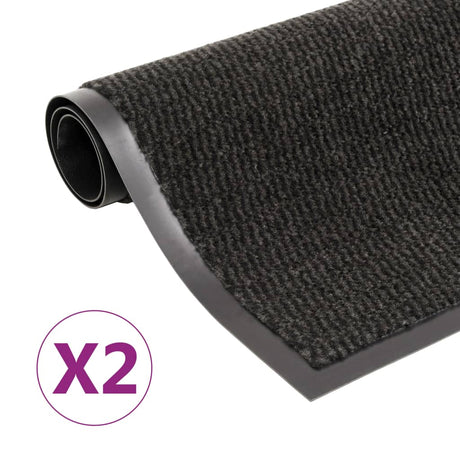 Vidaxx tørløbemåtter 2 stk rektangulære tuftede 80x120 cm sorte