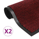 Vidaxx tørre løbemåtter 2 stk rektangulære tuftede 80x120 cm røde
