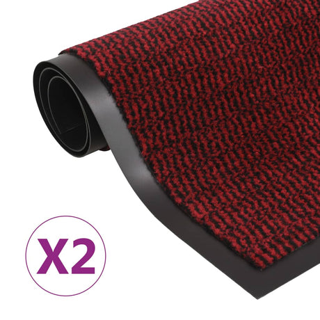 Vidaxx tørre løbemåtter 2 stk rektangulære tuftede 90x150 cm røde