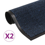 Vidaxx tørremåtter 2 stk rektangulære tuftede 90x150 cm blå