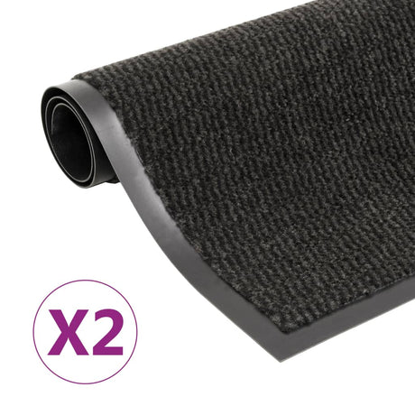 VidaXL tørremåtter 2 stk rektangulære tuftede 120x180 cm sorte