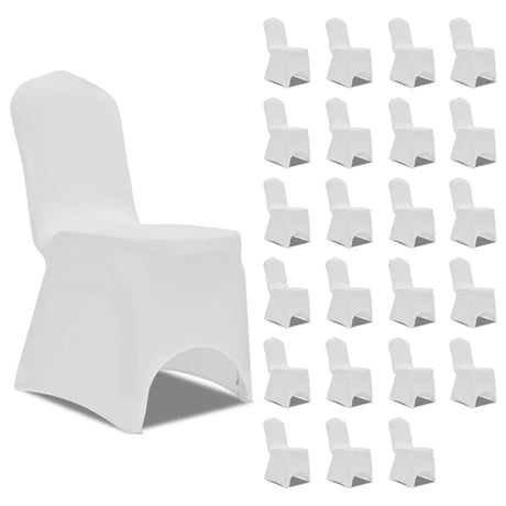 VidaXL chair covers stretch 24 pcs white