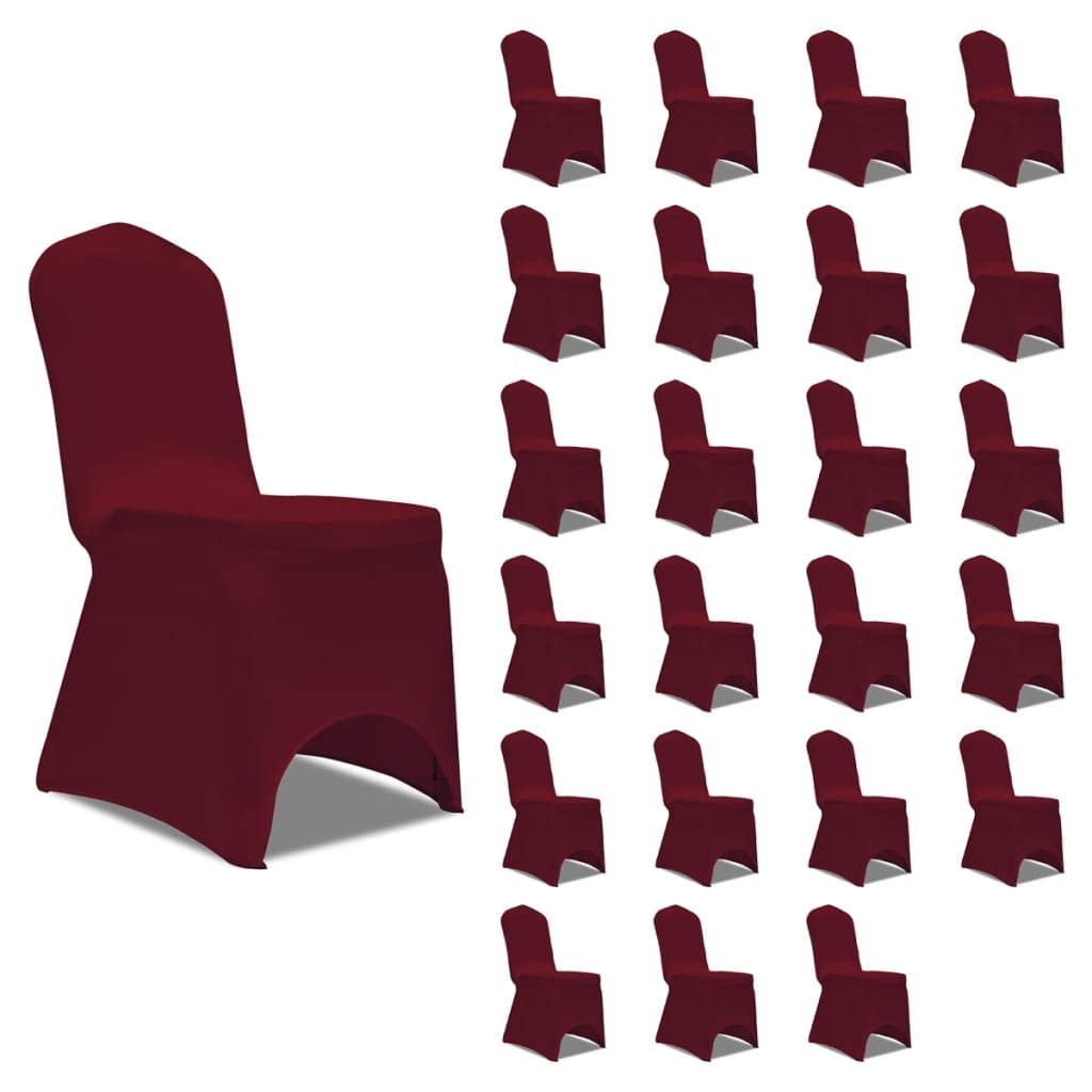 VidaXL stolebetræk stretch 24 stk bordeaux rød