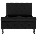Vidaxl bedframe fluweel zwart 90x200 cm