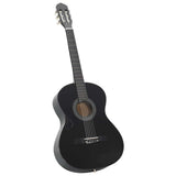 Vidaxl 12-delt guitar sæt klassisk nybegynder 4 4 39 Sort