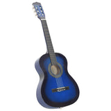 Vidaxl 8-delt guitar sæt klassisk nybegynder 3 4 36 Blå