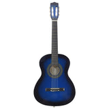 Vidaxl 8-delt guitar sæt klassisk nybegynder 3 4 36 Blå