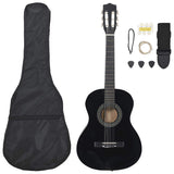 Vidaxl 8-delt guitar sæt klassisk nybegynder 3 4 36 Sort