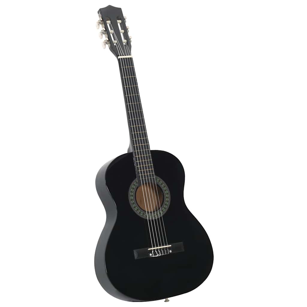 Vidaxl 8-delt guitar sæt klassisk nybegynder 3 4 36 Sort
