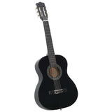 Vidaxl 8-delt guitar sæt klassisk nybegynder 3 4 36 Sort