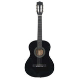 Vidaxl 8-delt guitar sæt klassisk nybegynder 3 4 36 Sort
