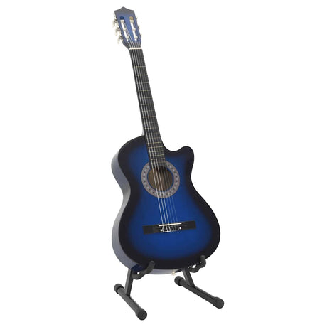 Vidaxl 12-delt guitarsæt med 6 strenge western classic 38 blå