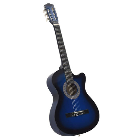 Vidaxl 12-delt guitarsæt med 6 strenge western classic 38 blå