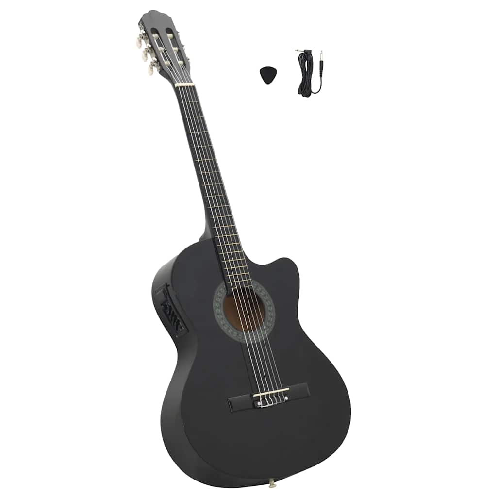 Vidaxl guitar cutaway med equalizer 6 strenge western klassisk sort