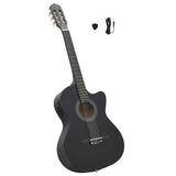 Vidaxl guitar cutaway med equalizer 6 strenge western klassisk sort