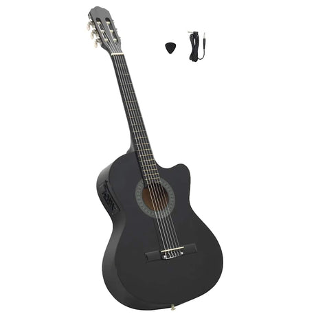 Vidaxl guitar cutaway med equalizer 6 strenge western klassisk sort