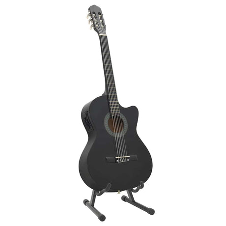 Vidaxl 12-delt guitarsæt med equalizer og 6 strenge western sort