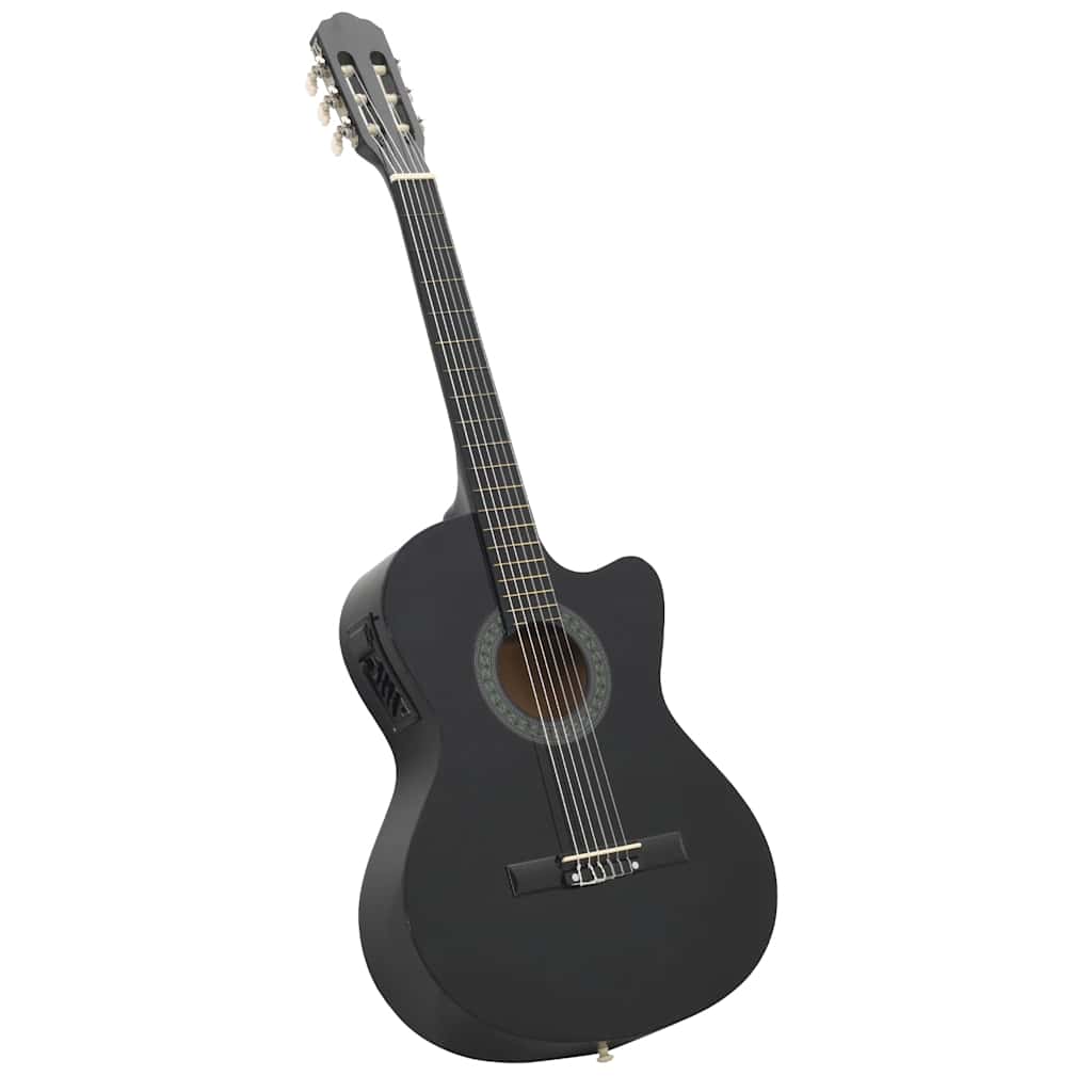 Vidaxl 12-delt guitarsæt med equalizer og 6 strenge western sort