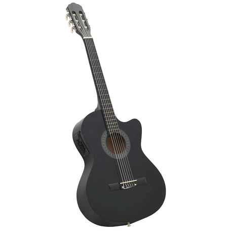 Vidaxl 12-delt guitarsæt med equalizer og 6 strenge western sort
