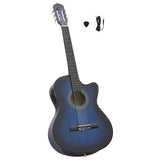 Vidaxl Guitar Cutaway med Equalizer 6 Strings Western Classic Blue