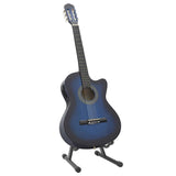 Vidaxl 12-delt guitarsæt med equalizer og 6 strenge westernblå