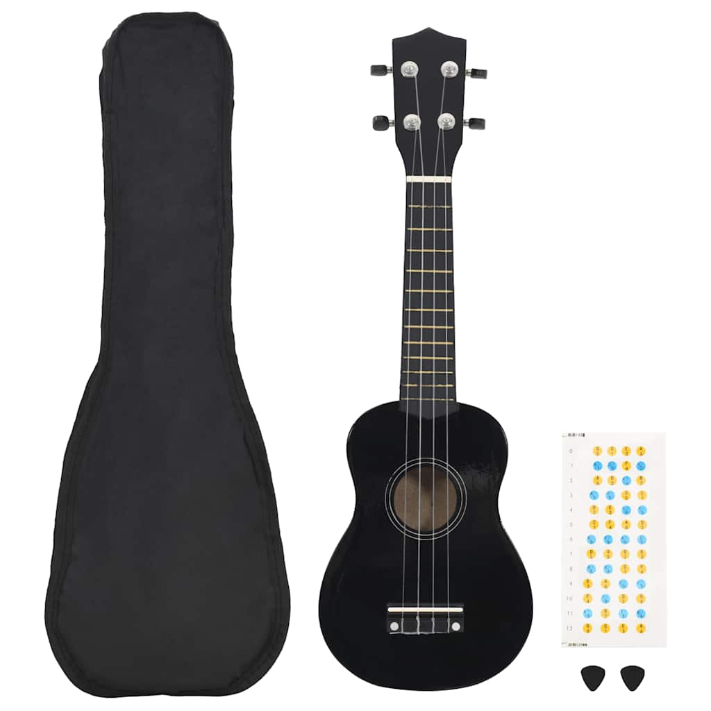 Vidaxl ukulele sæt med taske til børn sopran 23'' sort