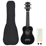 Vidaxl ukulele sæt med taske til børn sopran 23'' sort