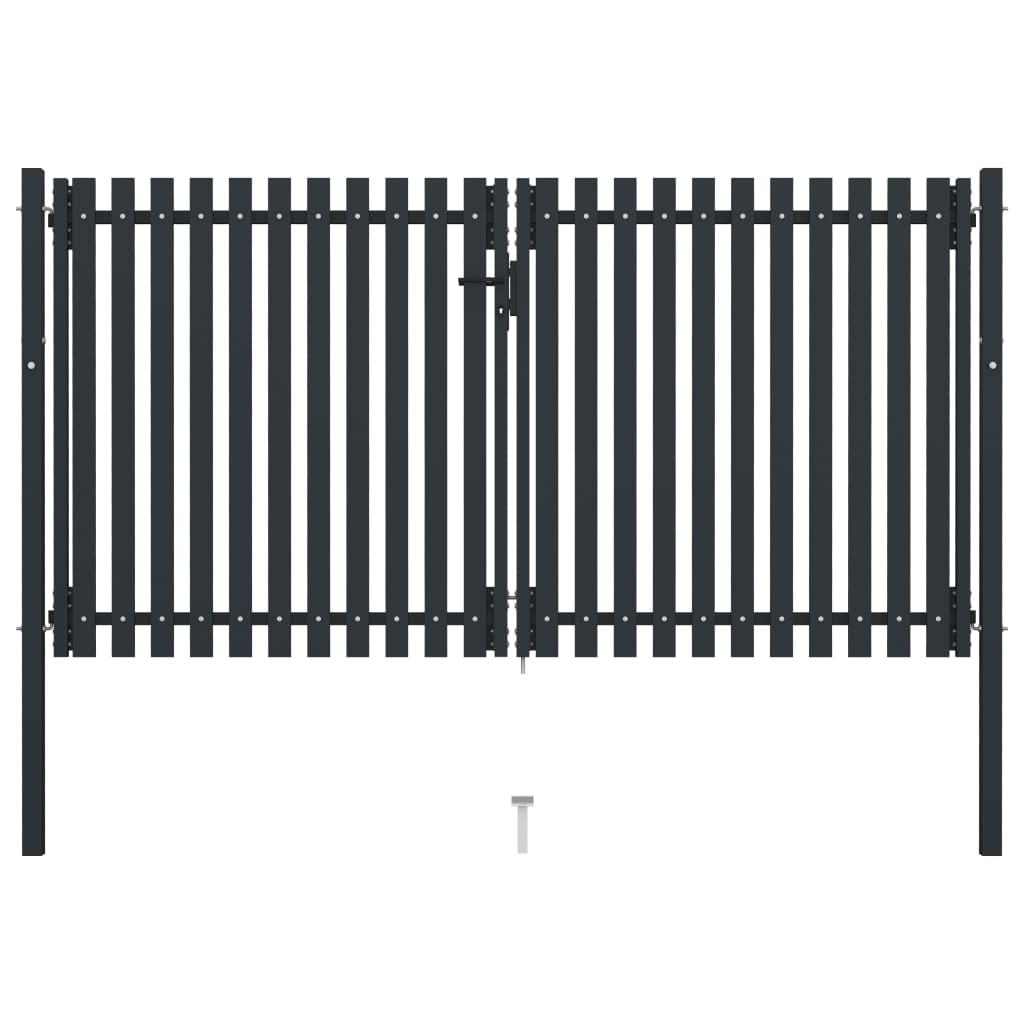 Vidaxl Port dobbelt 306x200 cm stål antracit