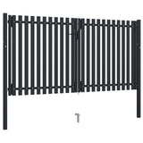 Vidaxl Port dobbelt 306x220 cm stål antracit