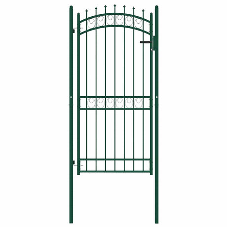 Vidaxl poort met speerpunten 100x200 cm staal groen