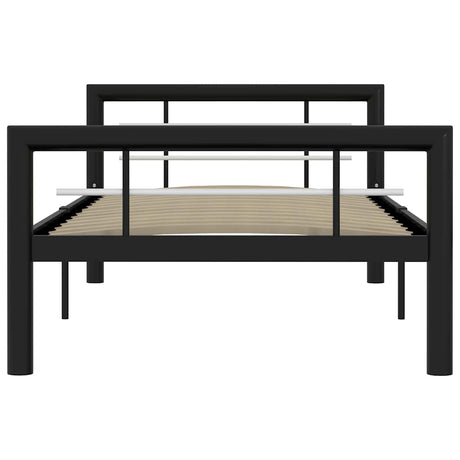 Vidaxl bedframe metaal zwart en wit 100x200 cm