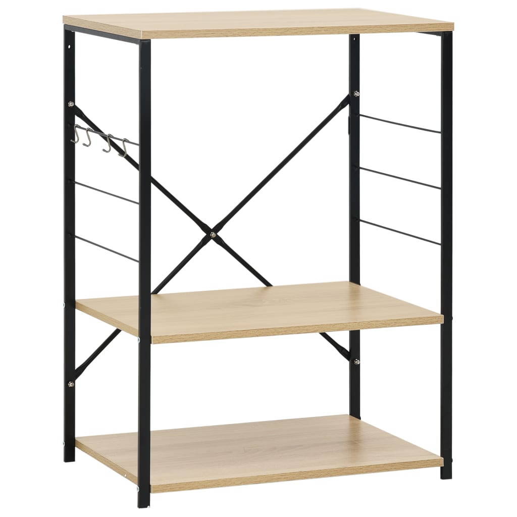 Vidaxl Mikrobølgebord 60x39,6x79,5 cm Forarbejdet træ Sort og eg Farve