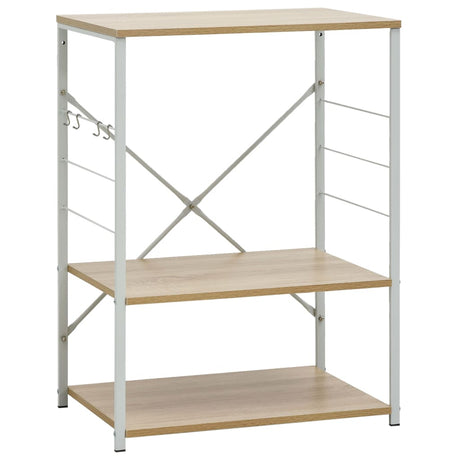 VIDAXL Mikrobølgeskab 60x39,6x79,5 cm Forarbejdet træhvide og eg farvet