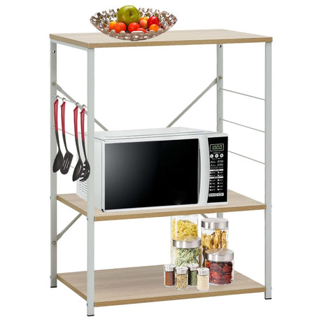 VIDAXL Mikrobølgeskab 60x39,6x79,5 cm Forarbejdet træhvide og eg farvet