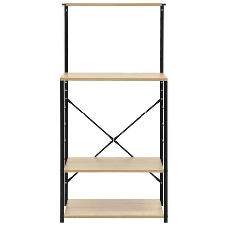 Vidaxl Mikrobølgebord 60x39.6x123 cm Forarbejdet træ Sort og eg Farvet