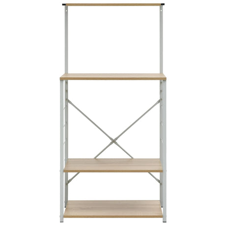 Vidaxl Mikrobølgeskab 60x39,6x123 cm Forarbejdet træhvide og eg farvet