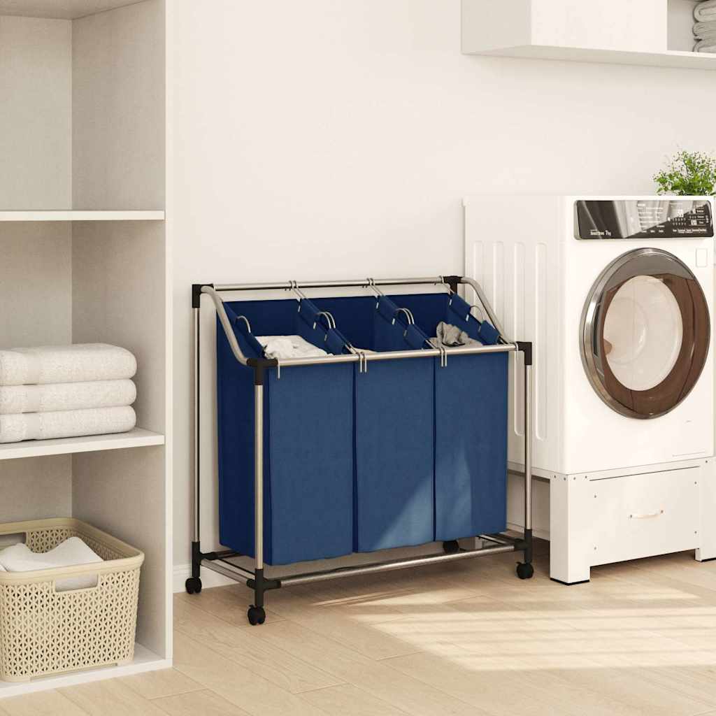 Vidaxl Wass Sourter med 3 Basks Stael Blue