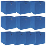 Vidaxl opbevaringsbokse 10 stk 32x32x32 cm stof blå