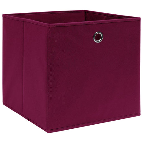 Vidaxl opbevaringsbokse 10 stk 32x32x32 cm stof mørkerød