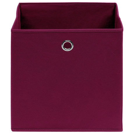 Vidaxl opbevaringsbokse 10 stk 32x32x32 cm stof mørkerød