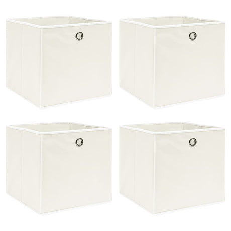 Vidaxl opbevaringsbokse 4 stk 32x32x32 cm stof hvid