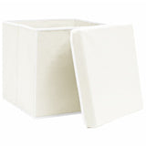 Vidaxl opbevaringsbokse med låg 4 stk 32x32x32 cm stof hvid