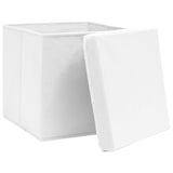 Vidaxl opbevaringsbokse med låg 10 stk 32x32x32 cm stof hvid