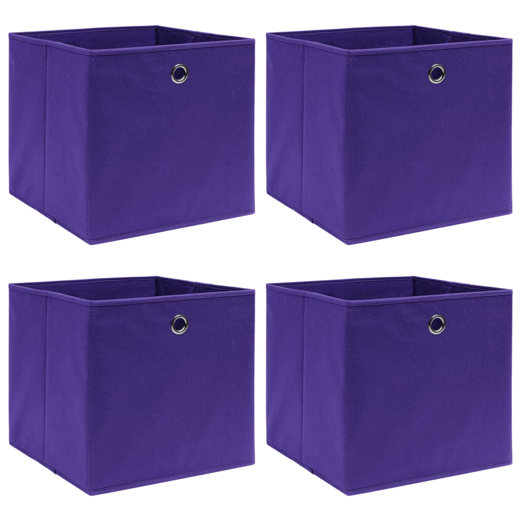 Vidaxl opbevaringsbokse 4 stk 32x32x32 cm stof lilla lilla