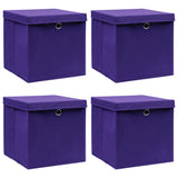 Vidaxx opbevaringsæsker med låg 4 stk 32x32x32 cm stof lilla