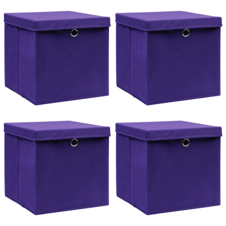 Vidaxx opbevaringsæsker med låg 4 stk 32x32x32 cm stof lilla