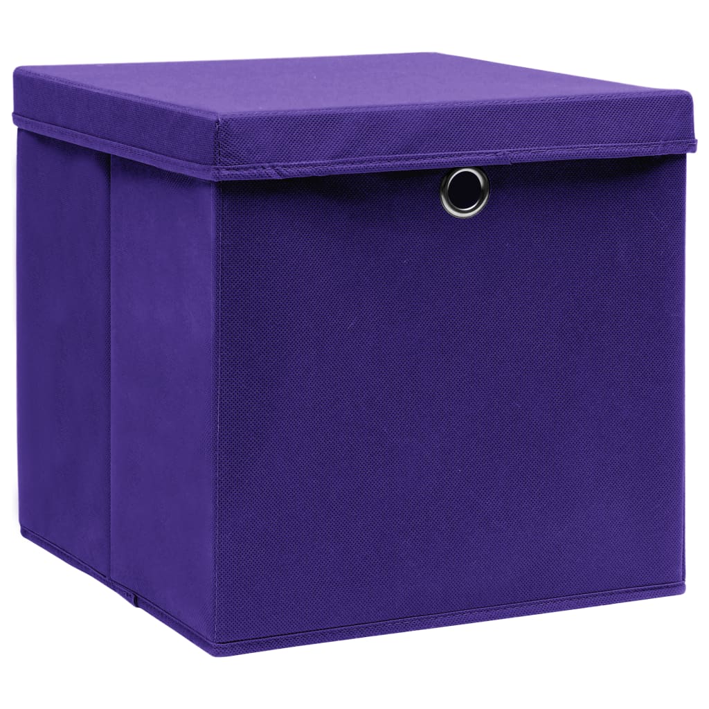 Vidaxx opbevaringsæsker med låg 4 stk 32x32x32 cm stof lilla