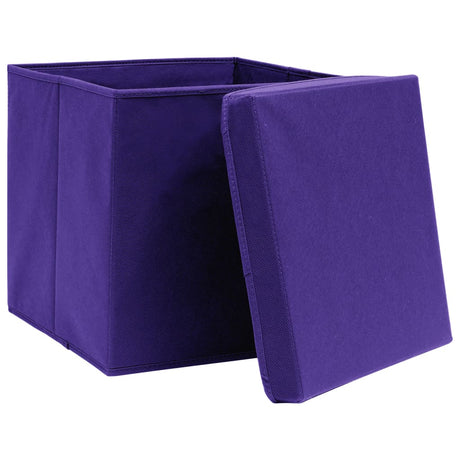 Vidaxx opbevaringsæsker med låg 4 stk 32x32x32 cm stof lilla