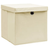 Vidaxl opbevaringsbokse med låg 4 stk 32x32x32 cm stofcreme -farvet
