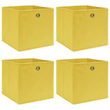 Vidaxl opbevaringsbokse 4 stk 32x32x32 cm stof gul